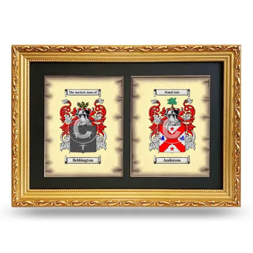 Double Coat of Arms Framed - Gold