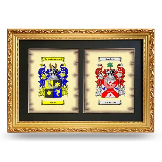 Double Coat of Arms Framed - Gold