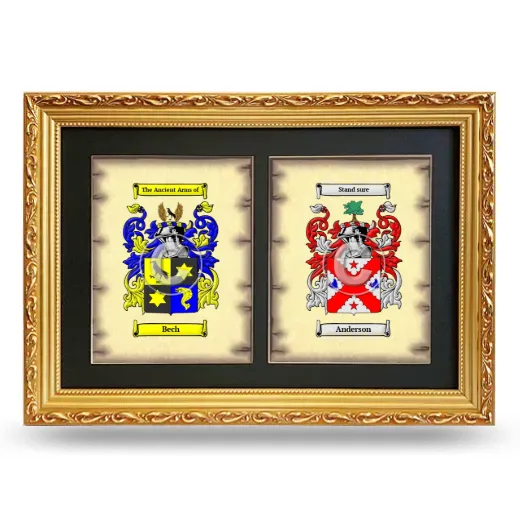 Double Coat of Arms Framed - Gold