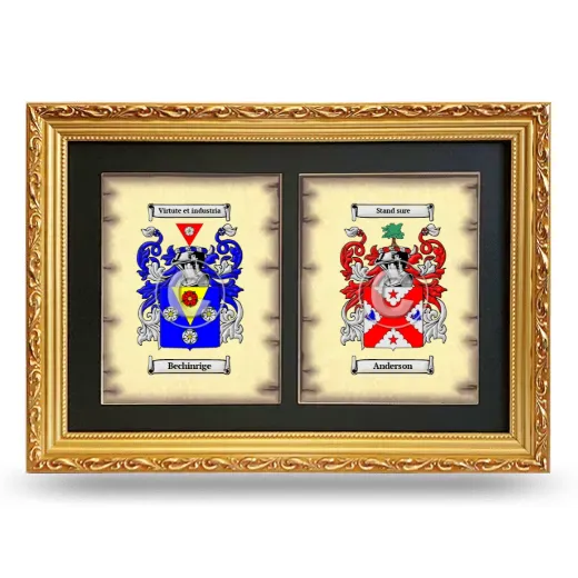 Double Coat of Arms Framed - Gold