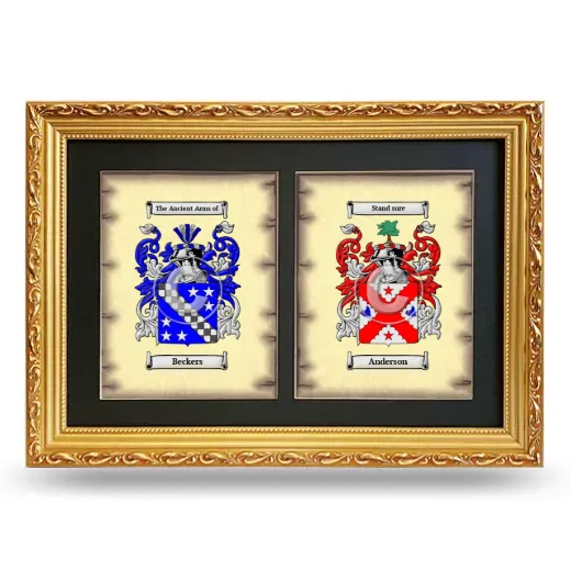 Double Coat of Arms Framed - Gold