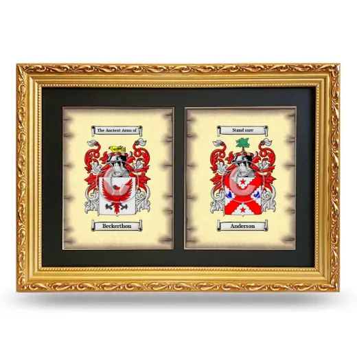 Double Coat of Arms Framed - Gold