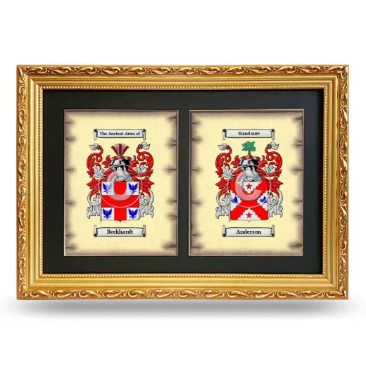 Double Coat of Arms Framed - Gold
