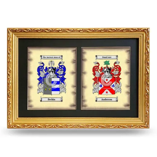 Double Coat of Arms Framed - Gold