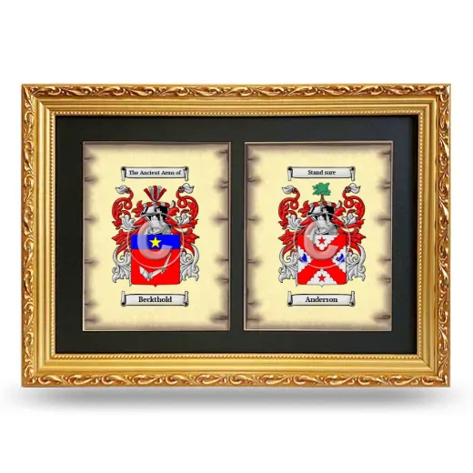 Double Coat of Arms Framed - Gold