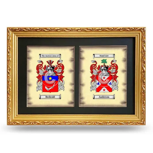 Double Coat of Arms Framed - Gold