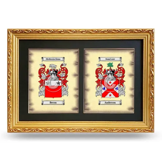 Double Coat of Arms Framed - Gold