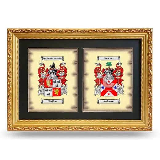 Double Coat of Arms Framed - Gold