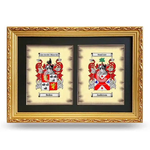 Double Coat of Arms Framed - Gold