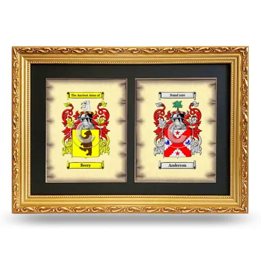 Double Coat of Arms Framed - Gold