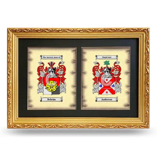 Double Coat of Arms Framed - Gold