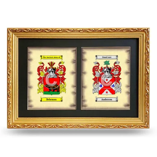 Double Coat of Arms Framed - Gold