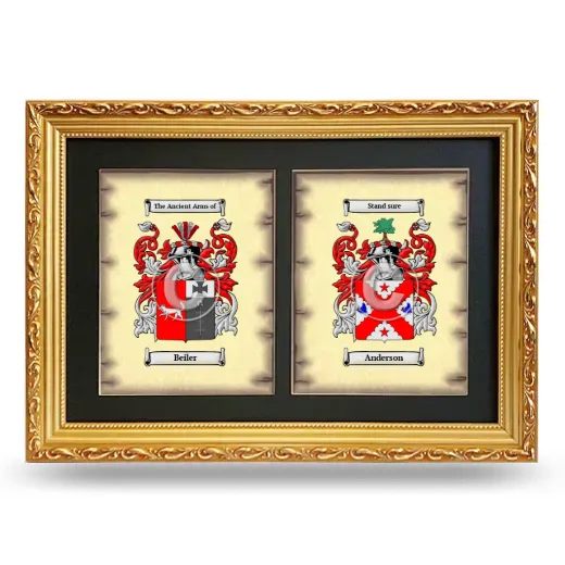 Double Coat of Arms Framed - Gold