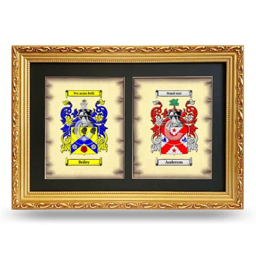 Double Coat of Arms Framed - Gold