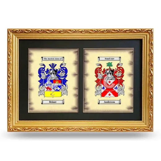 Double Coat of Arms Framed - Gold