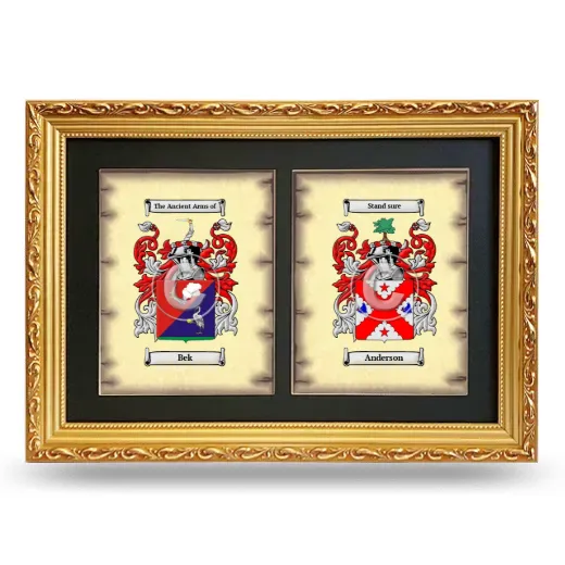 Double Coat of Arms Framed - Gold
