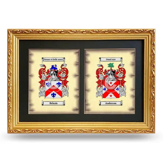 Double Coat of Arms Framed - Gold