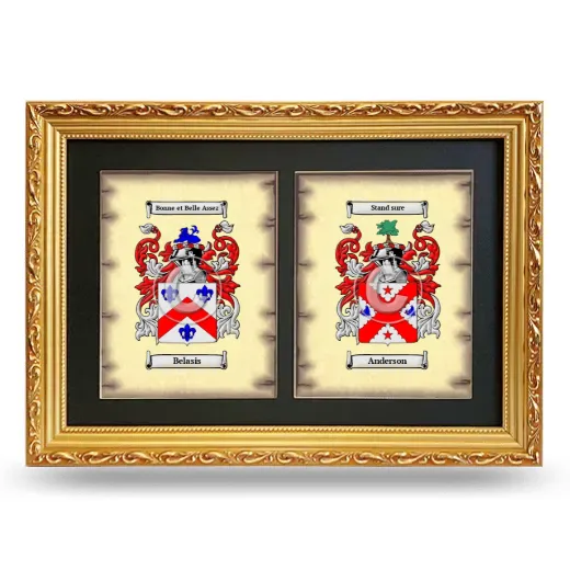Double Coat of Arms Framed - Gold