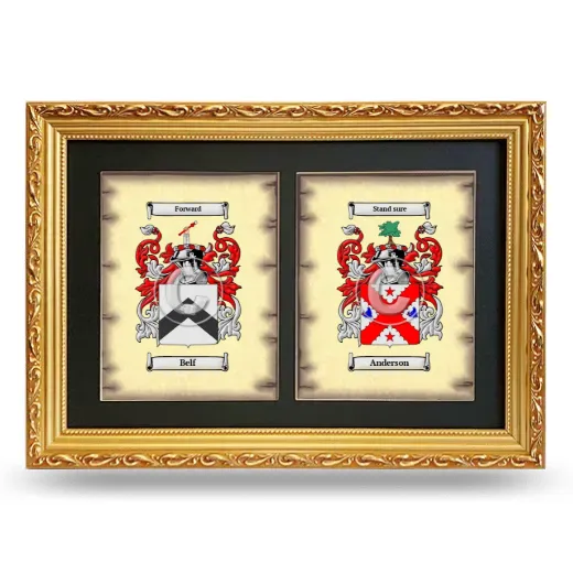 Double Coat of Arms Framed - Gold