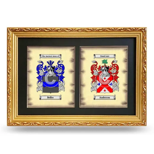 Double Coat of Arms Framed - Gold
