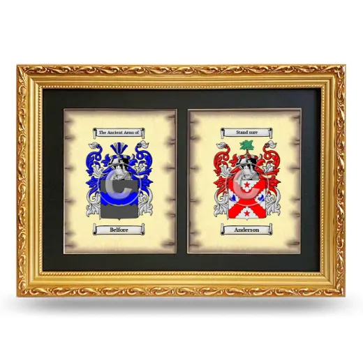 Double Coat of Arms Framed - Gold