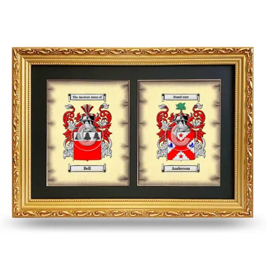 Double Coat of Arms Framed - Gold