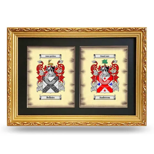 Double Coat of Arms Framed - Gold