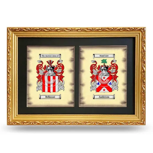 Double Coat of Arms Framed - Gold