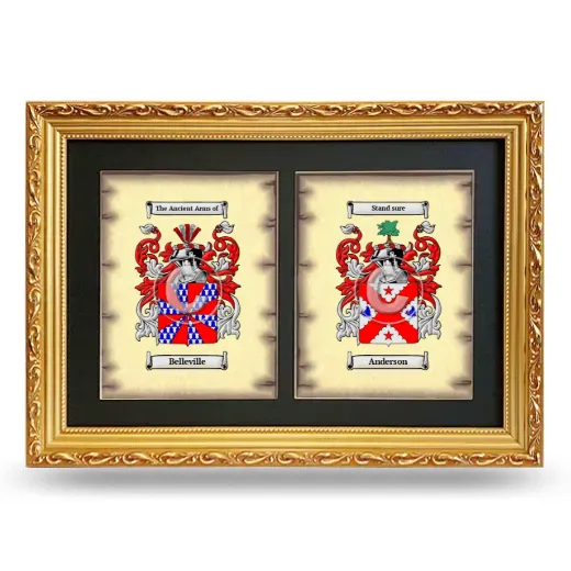 Double Coat of Arms Framed - Gold