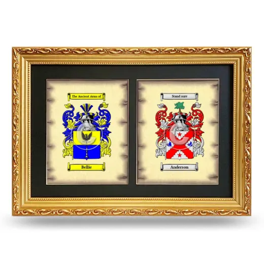 Double Coat of Arms Framed - Gold