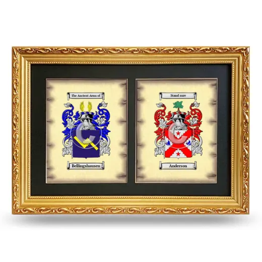 Double Coat of Arms Framed - Gold