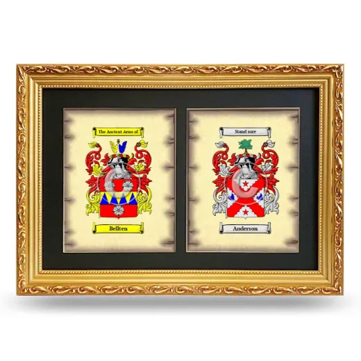 Double Coat of Arms Framed - Gold
