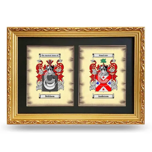 Double Coat of Arms Framed - Gold