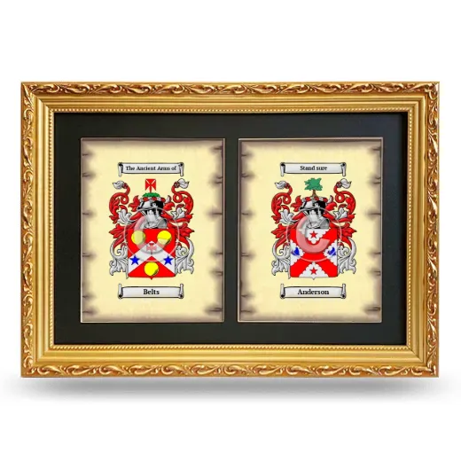 Double Coat of Arms Framed - Gold