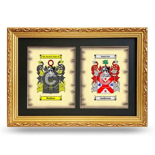 Double Coat of Arms Framed - Gold