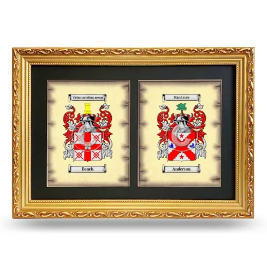 Double Coat of Arms Framed - Gold