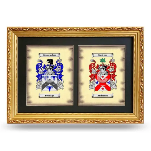 Double Coat of Arms Framed - Gold