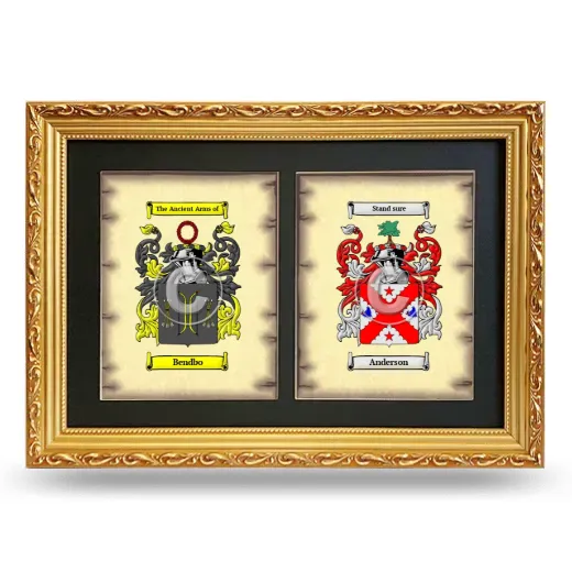 Double Coat of Arms Framed - Gold