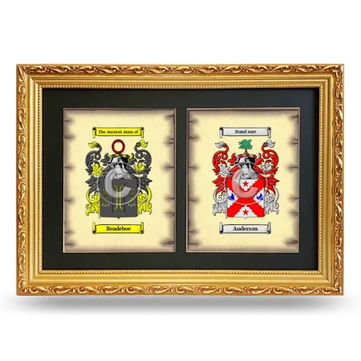 Double Coat of Arms Framed - Gold