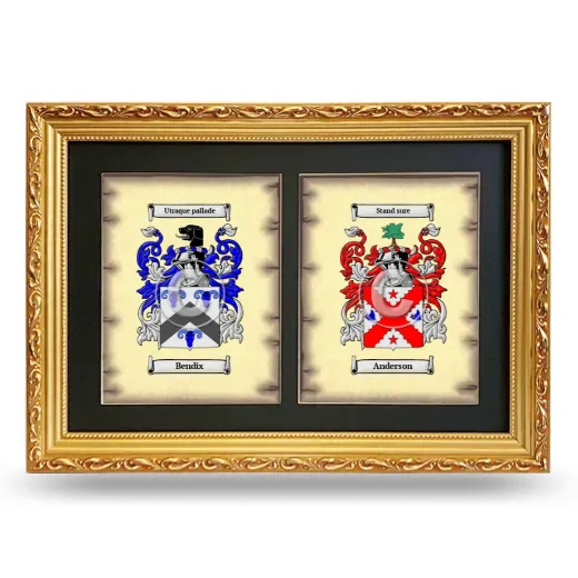 Double Coat of Arms Framed - Gold