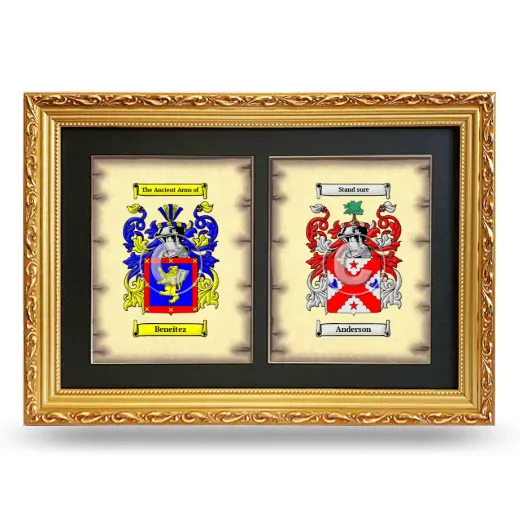 Double Coat of Arms Framed - Gold