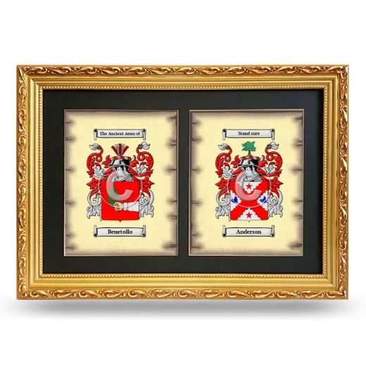 Double Coat of Arms Framed - Gold