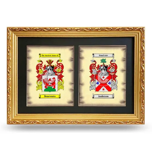Double Coat of Arms Framed - Gold