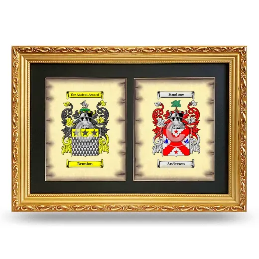 Double Coat of Arms Framed - Gold