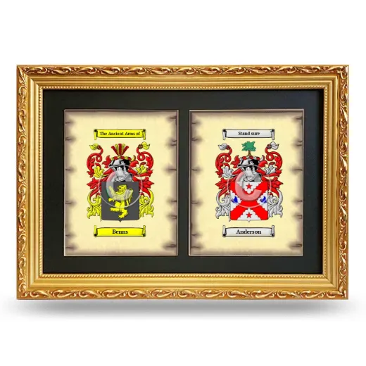 Double Coat of Arms Framed - Gold