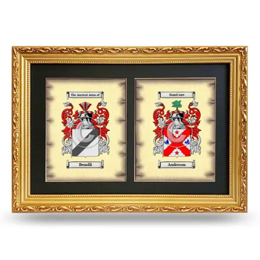 Double Coat of Arms Framed - Gold