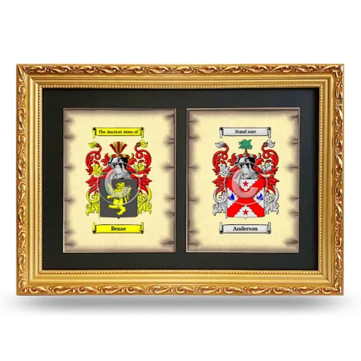 Double Coat of Arms Framed - Gold