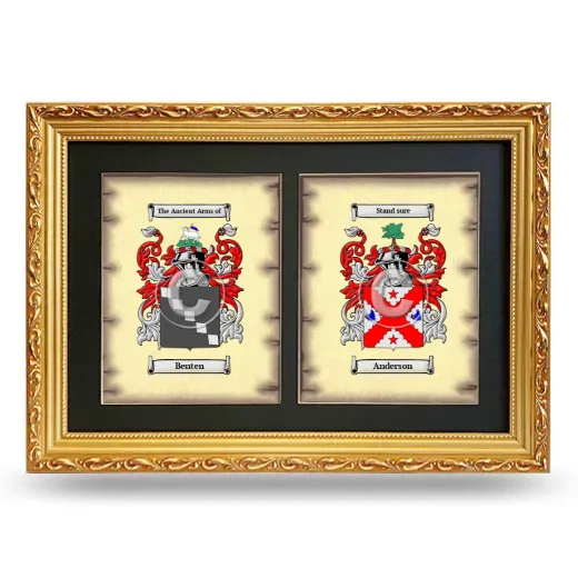 Double Coat of Arms Framed - Gold