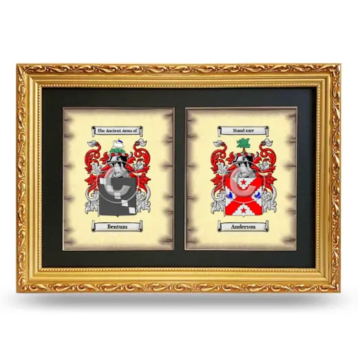 Double Coat of Arms Framed - Gold