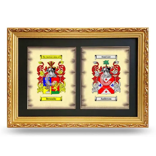 Double Coat of Arms Framed - Gold
